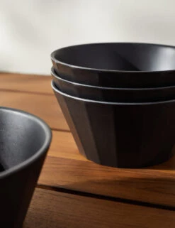 Alfresco Bamboo Bowls (Set Of 4) -TableTrove Sales Store AlfrescoBambooBowls Black Setof4 3736