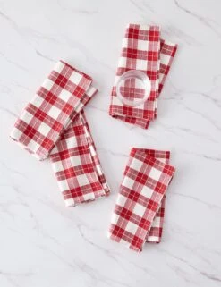 Gingham Napkins (Set Of 4) By Heather Taylor Home -TableTrove Sales Store AnabellePlaidNapkins Setof4 15989