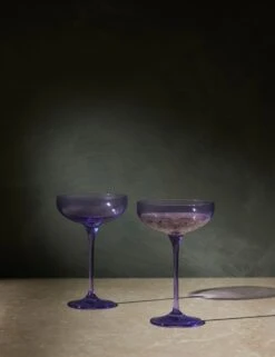 Champagne Coupes (Set Of 2) By Estelle Colored Glass 21 Champagne Coupes (Set Of 2) By Estelle Colored Glass -TableTrove Sales Store ChampagneCoupesbyEstelleColoredG