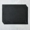 Basketweave Rectangle Placemat (set Of 4) By Chilewich -TableTrove Sales Store ChilewichBasketweaveRectanglePlacemat Black 0867