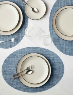 Mini Basketweave Oval Placemat (Set Of 4) By Chilewich -TableTrove Sales Store ChilewichMiniBasketweaveOvalPlacemat Chambray Setof4 6259 74a0a8ba 87d4 4992 b2bb 63bc9f939386