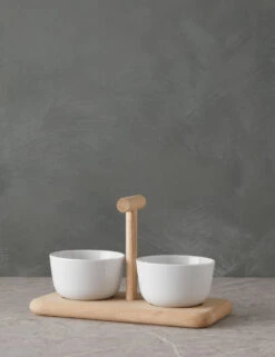Dine Duo Condiment Set + Oak Base By LSA International