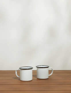 Enamelware Mug (Set Of 2) -TableTrove Sales Store EnamelwareMug BllackRim Setof4 7451