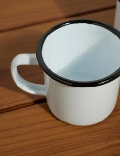 Enamelware Mug (Set Of 2) -TableTrove Sales Store EnamelwareMug BllackRim Setof4 7456