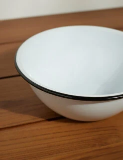 Enamelware Small Serve Bowl (Set Of 2) By Crow Canyon -TableTrove Sales Store EnamelwareSmallServeBowl BlackRim Setof2 7494