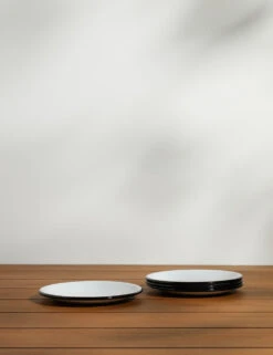 Enamelware Salad Plate (Set Of 4) By Crow Canyon -TableTrove Sales Store Enamelware Salad Plate Black Rim Set of 4 9795