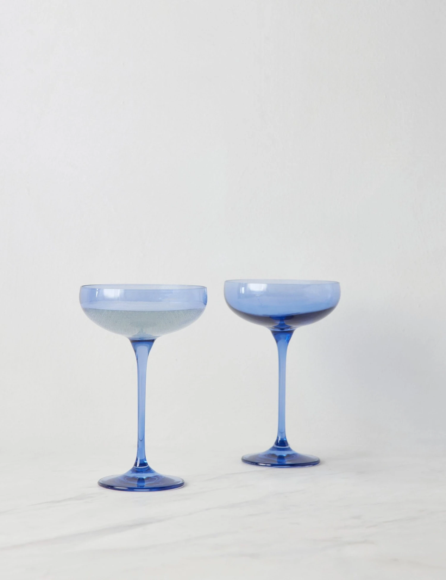 Champagne Coupes (Set Of 2) By Estelle Colored Glass 3 Champagne Coupes (Set Of 2) By Estelle Colored Glass