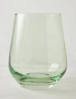 Stemless Wine Glass (Set Of 2) By Estelle Colored Glass -TableTrove Sales Store EstelleColoredGlassStemlessWineGlass MINT Setof2 3