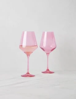 Stemware (Set Of 2) By Estelle Colored Glass -TableTrove Sales Store EstelleColoredGlassWineGlass Blush Setof2 7905 a0bb0e42 e026 4e83 aa3f 0b3f4c08c812
