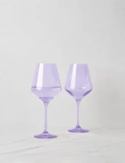 Stemware (Set Of 2) By Estelle Colored Glass -TableTrove Sales Store EstelleColoredGlassWineGlass Lav