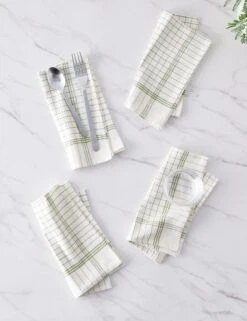 French Lattice Napkins (Set Of 4) By Heather Taylor Home -TableTrove Sales Store FrenchLattice Olive Napkins Setof4 15961