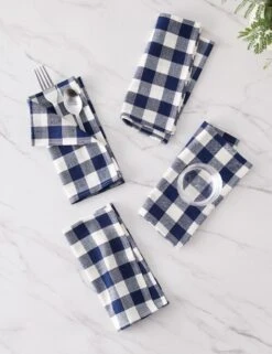 Gingham Napkins (Set Of 4) By Heather Taylor Home -TableTrove Sales Store Gingham IndigoNapkins setof4 15959