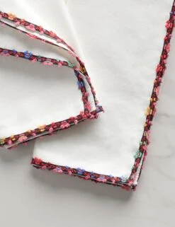 Fleur De Blanc Napkins (Set Of 4) By Atelier Saucier -TableTrove Sales Store Lulu and Georgia JubileePlaidCocktailNapkins Setof4 byAtelierSaucier A0657293 Product 0648