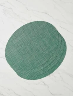 Mini Basketweave Oval Placemat (Set Of 4) By Chilewich -TableTrove Sales Store MiniBasketweaveOvalPlacemats Ivy A0656938 5505 Product