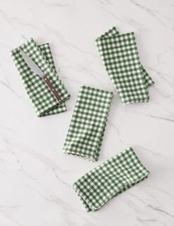 Mini Gingham Napkins (Set Of 4) By Heather Taylor Home -TableTrove Sales Store MiniGingham Hunter napkins setof4 15995