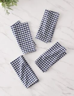 Mini Gingham Napkins (Set Of 4) By Heather Taylor Home -TableTrove Sales Store MiniGingham Indigo napkins setof4 15999