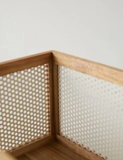 Perforated Acacia Basket By NEAT Method -TableTrove Sales Store PerforatedAcaciaBasket 15321