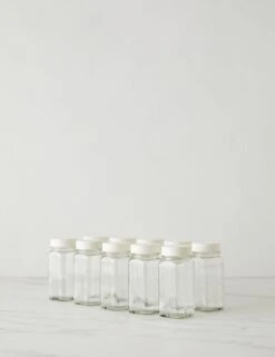 Spice Jars Set Of 10 By NEAT Method -TableTrove Sales Store SPICEJARSsetof10 bone 15198