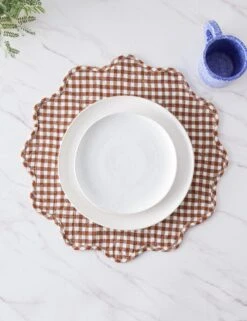 Scallop Placemats By Heather Taylor Home -TableTrove Sales Store ScallopPlacemat Nutmeg 16029