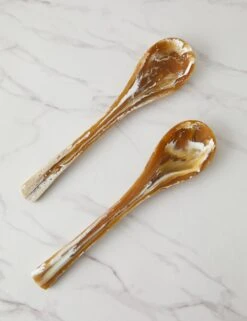 Spoons (Set Of 2) By Atlawa -TableTrove Sales Store SetofSpoons 2pzs. 12x2.8 Horn 0149
