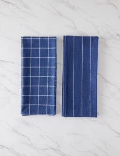 Simple Kitchen Towels (set Of 2) By Farmhouse Pottery -TableTrove Sales Store SimpleKitchenTowels NavywithWhite 16264