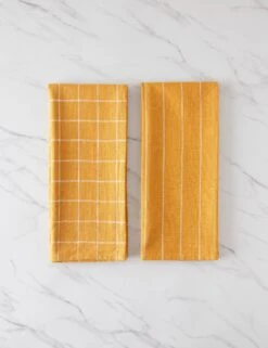 Simple Kitchen Towels (set Of 2) By Farmhouse Pottery -TableTrove Sales Store SimpleKitchenTowels OchrewithWhite 16269