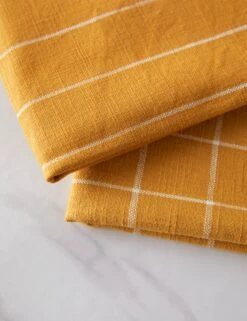 Simple Kitchen Towels (set Of 2) By Farmhouse Pottery -TableTrove Sales Store SimpleKitchenTowels OchrewithWhite 16322