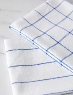 Simple Kitchen Towels (set Of 2) By Farmhouse Pottery -TableTrove Sales Store SimpleKitchenTowels WhitewithNavy 16327