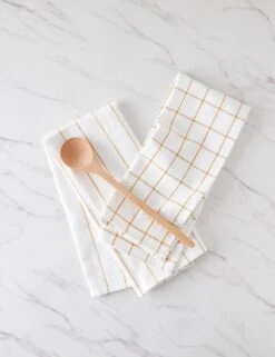 Simple Kitchen Towels (set Of 2) By Farmhouse Pottery -TableTrove Sales Store SimpleKitchenTowels WhitewithOchre 16255