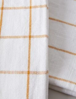 Simple Kitchen Towels (set Of 2) By Farmhouse Pottery -TableTrove Sales Store SimpleKitchenTowels WhitewithOchre 16326