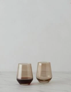 Stemless Wine Glass (Set Of 2) By Estelle Colored Glass -TableTrove Sales Store StemlessWineGlass setof2 byEstel